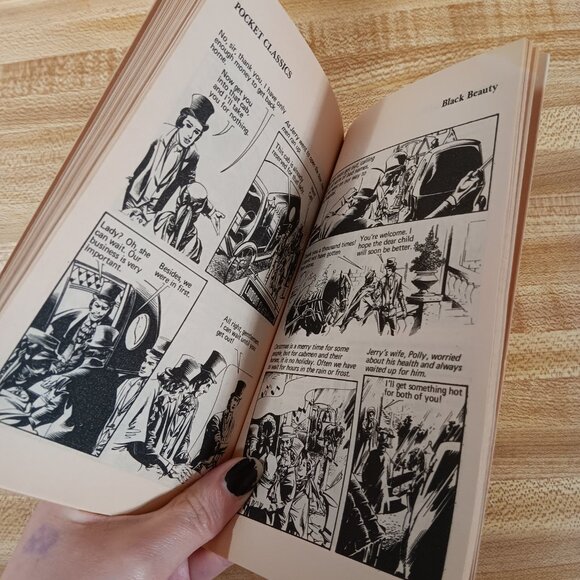Black Beauty Anna Sewell 1984 B&W Pocket Classics Comic Paperback Vintage 80s - Picture 6 of 6